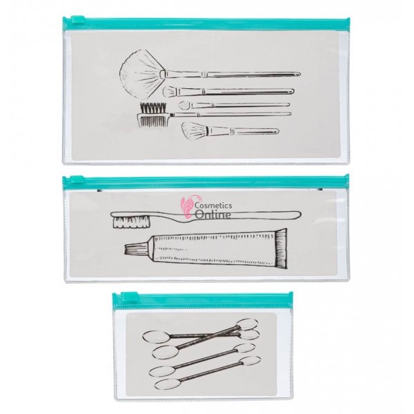 Portfard pentru Cosmetice si accesorii din 3 piese TRAVEL SET - Turcoaz MJ 1191794